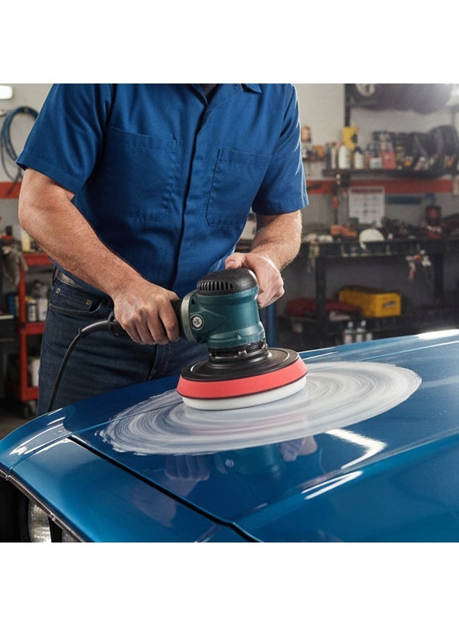 قرص تلميع مقاس 7 بوصات مع وسادة إسفنجية - ملحق للمثقاب وآلة التلميع، وسادة تلميع بخطاف وحلقة للتشميع والتلميع والتنعيم، أداة لتفصيل السيارات (لا يشمل آلة الصنفرة). - Image 1